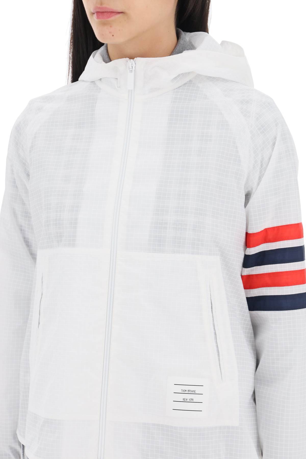 Shop Thom Browne 4-bar Jacket In Ripstop In White