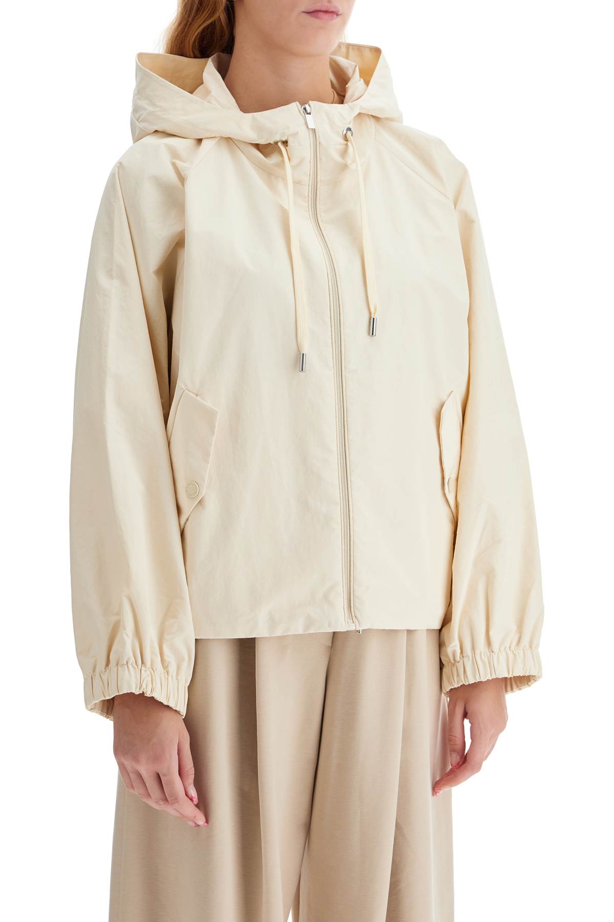 Shop Weekend Max Mara Technical Fabric Windbreaker Jacket In Neutro