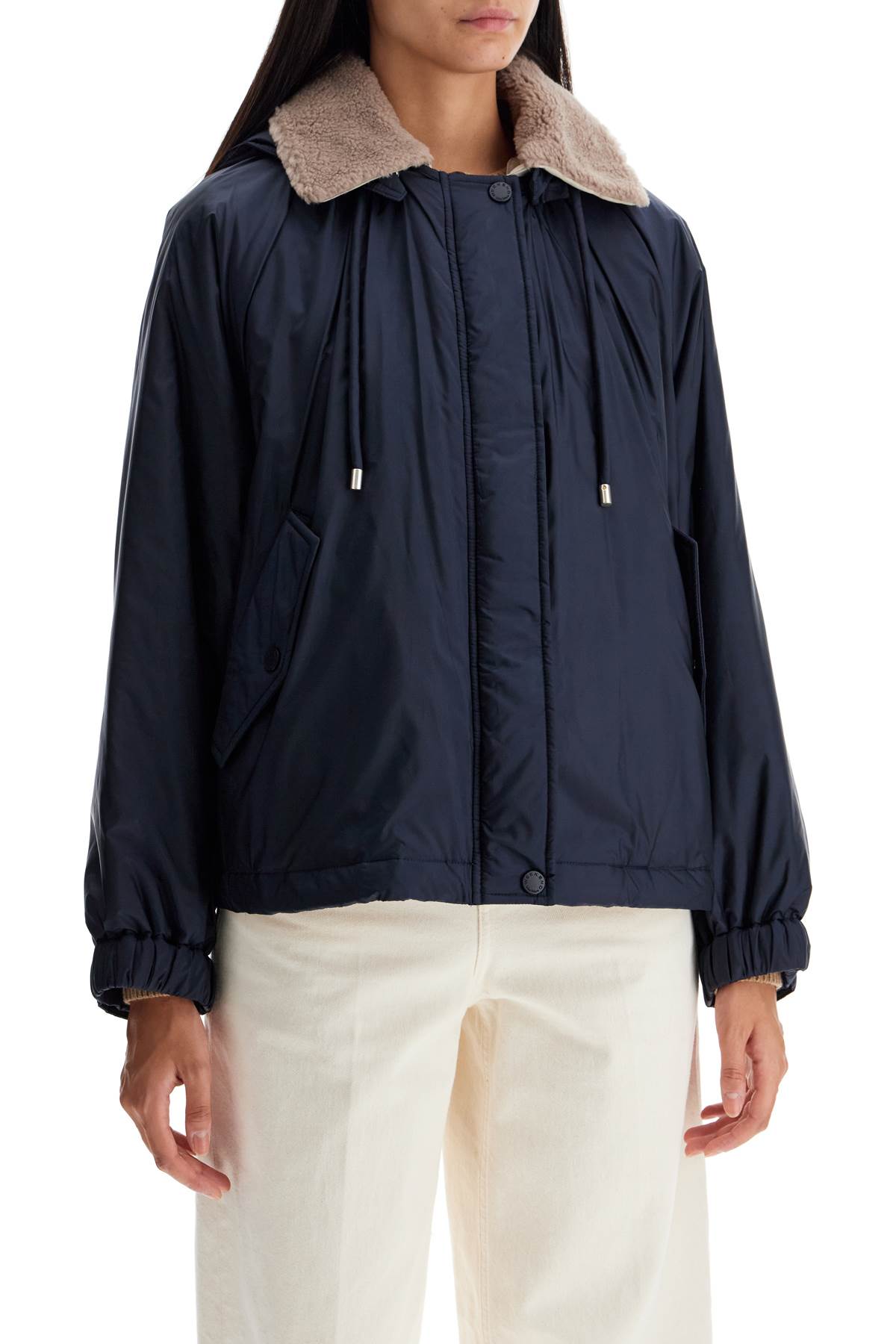 Shop Weekend Max Mara Reversible Windbreaker Jacket In Water-repell In Blue