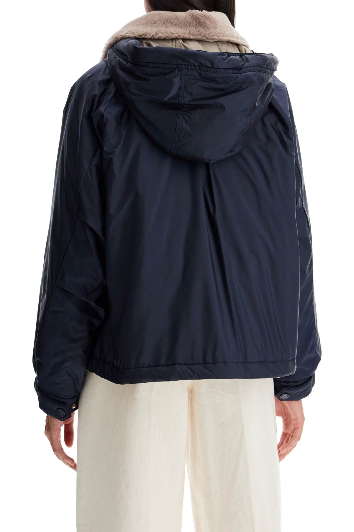 Shop Weekend Max Mara Reversible Windbreaker Jacket In Water-repell In Blue