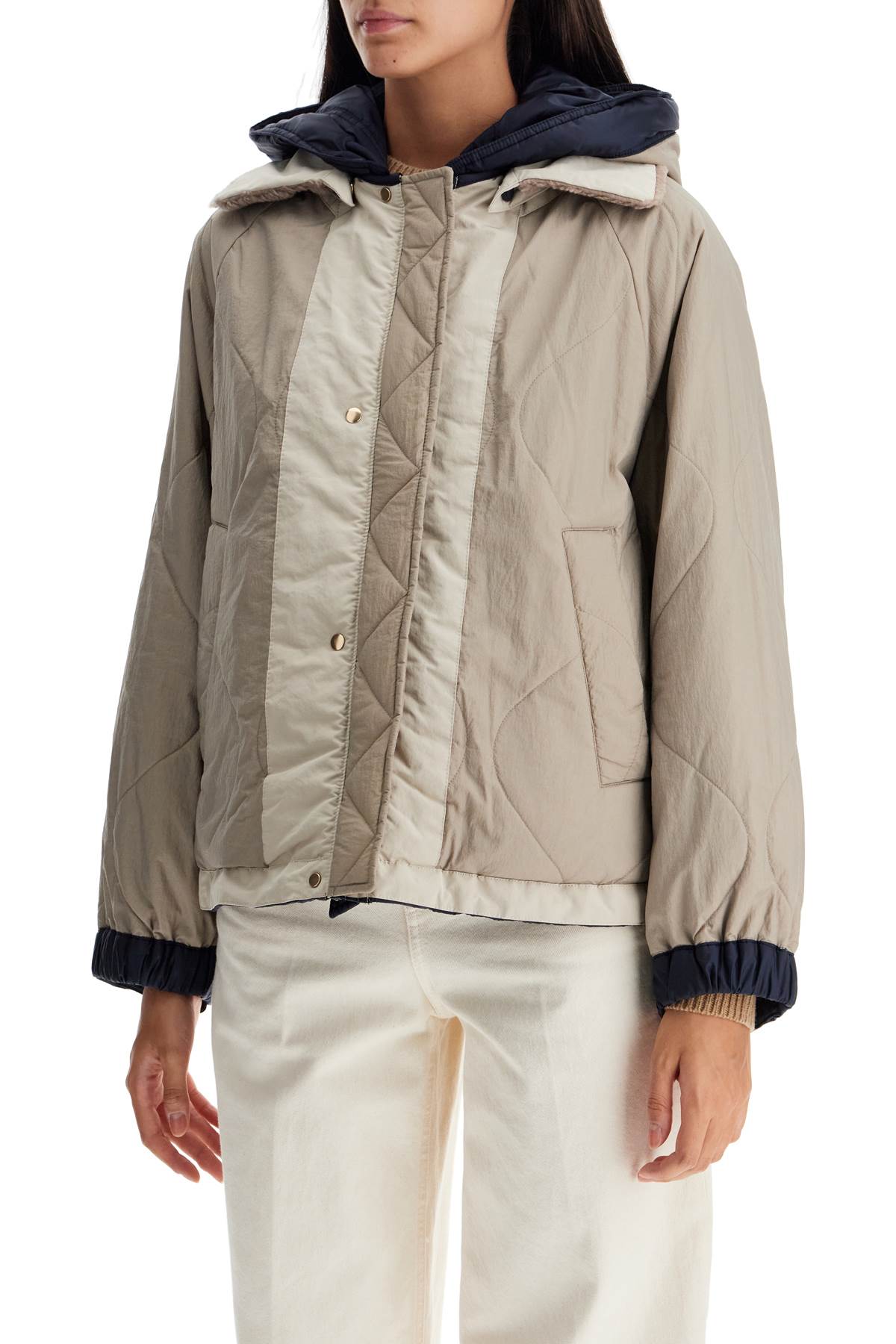 Shop Weekend Max Mara Reversible Windbreaker Jacket In Water-repell In Blue