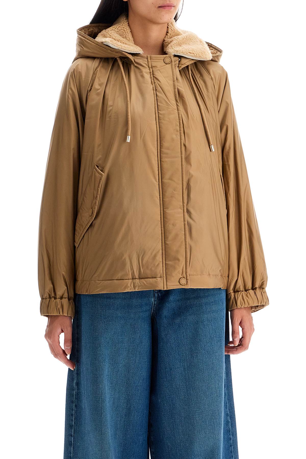 Shop Weekend Max Mara Reversible Windbreaker Jacket In Water-repell In Beige