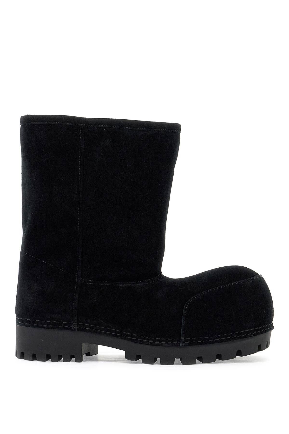 Shop Balenciaga 'alaska Suede Leather Fur Snow In Black