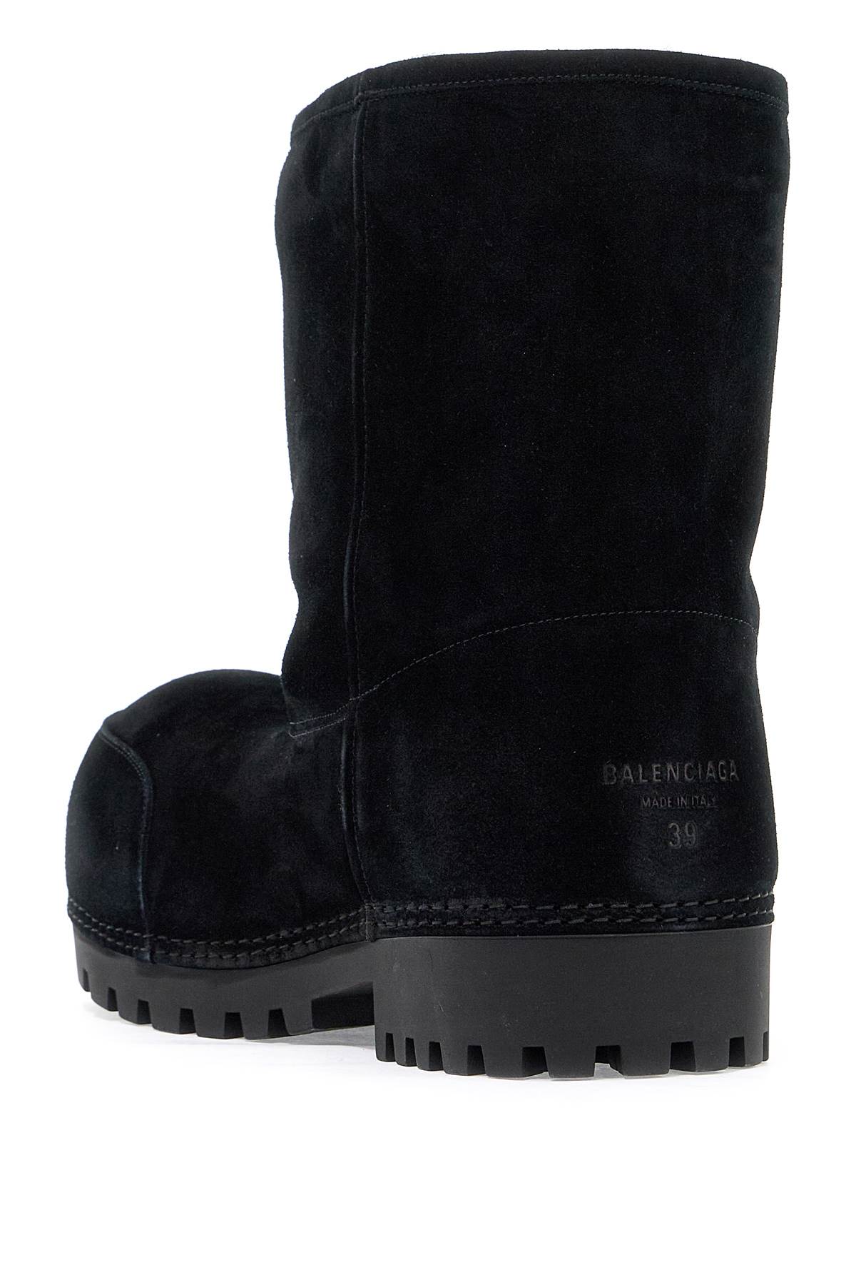 Shop Balenciaga 'alaska Suede Leather Fur Snow In Black