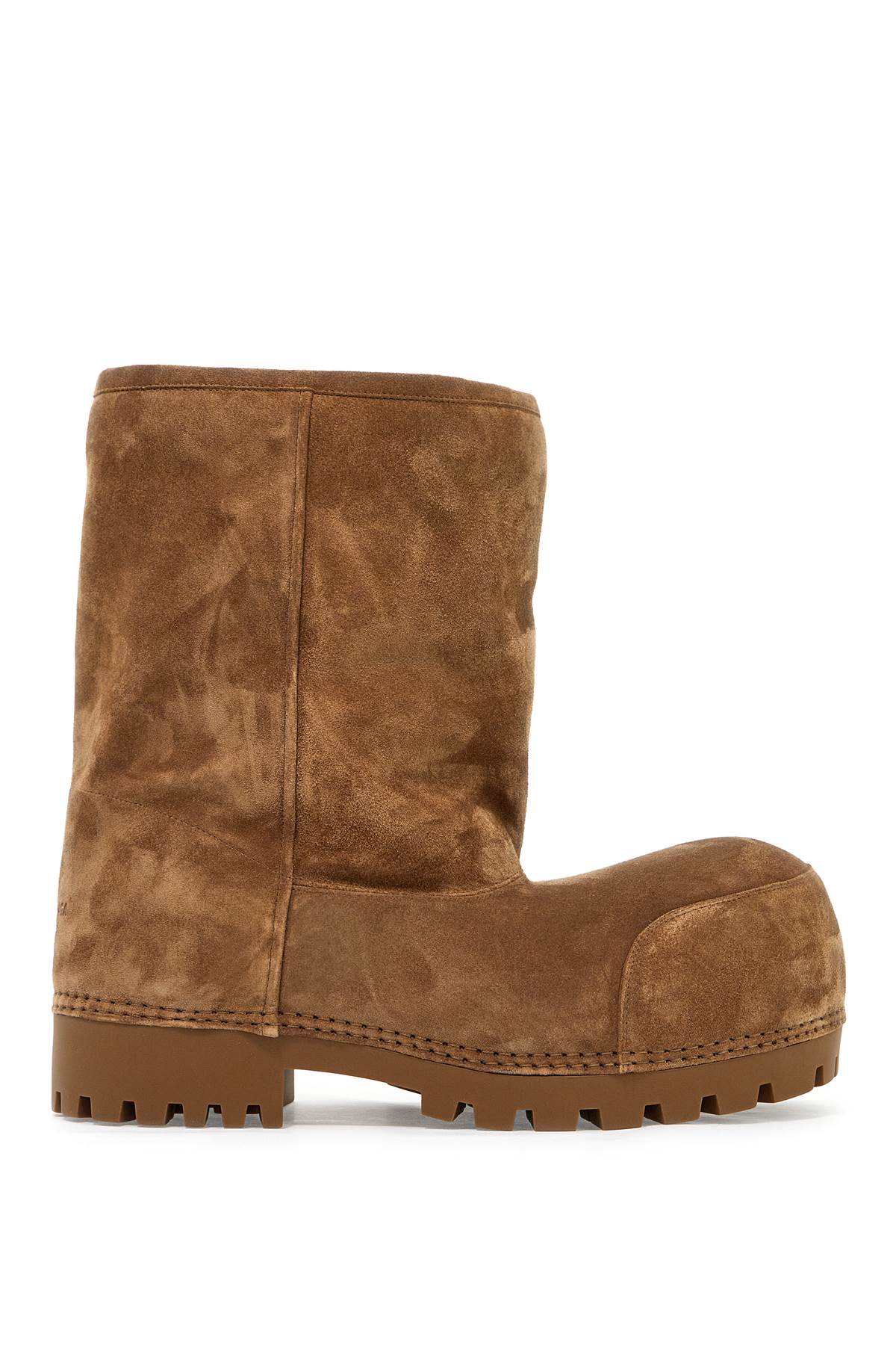 Shop Balenciaga 'alaska Suede Leather Fur Snow In Brown