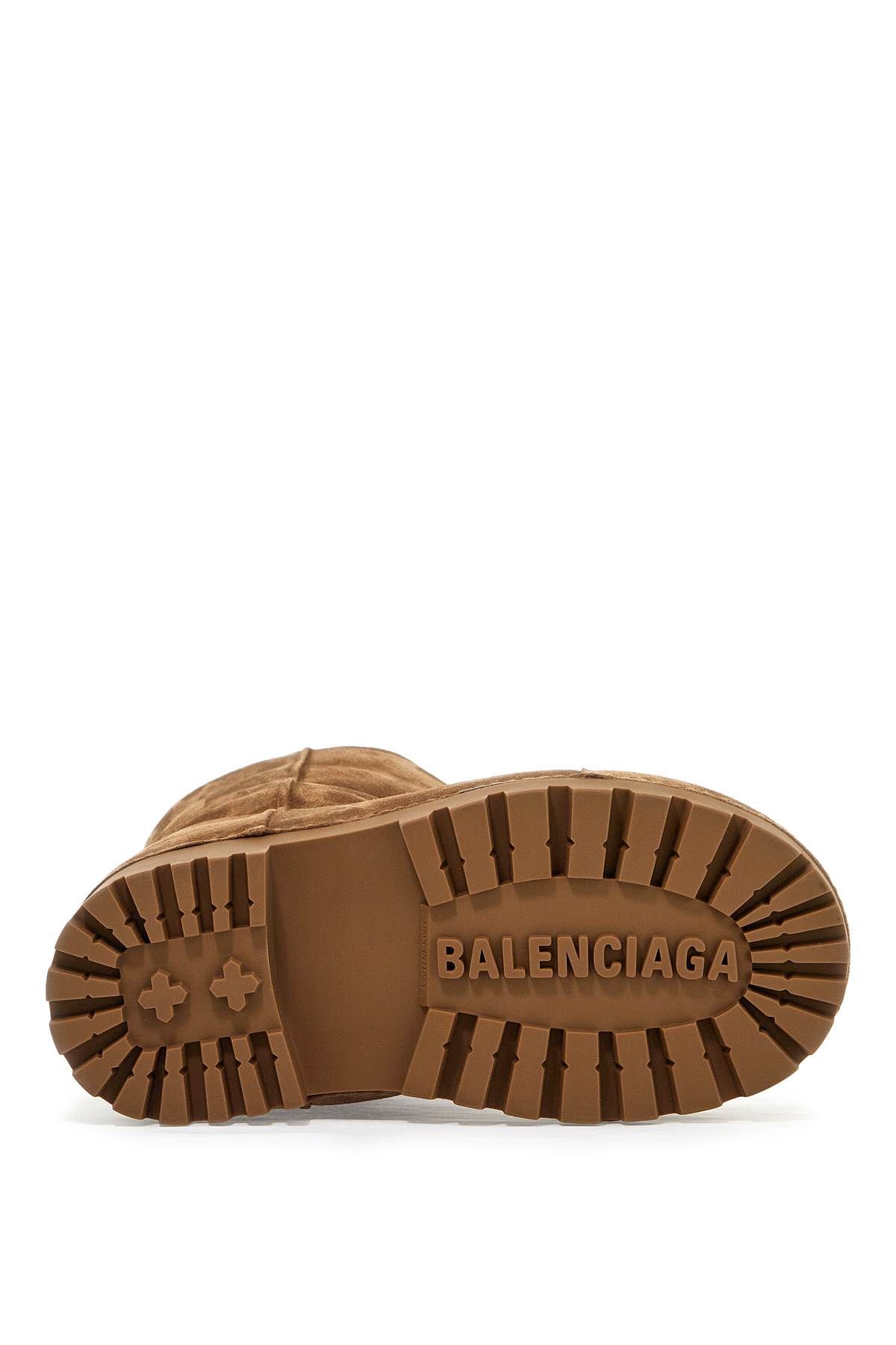 Shop Balenciaga 'alaska Suede Leather Fur Snow In Brown