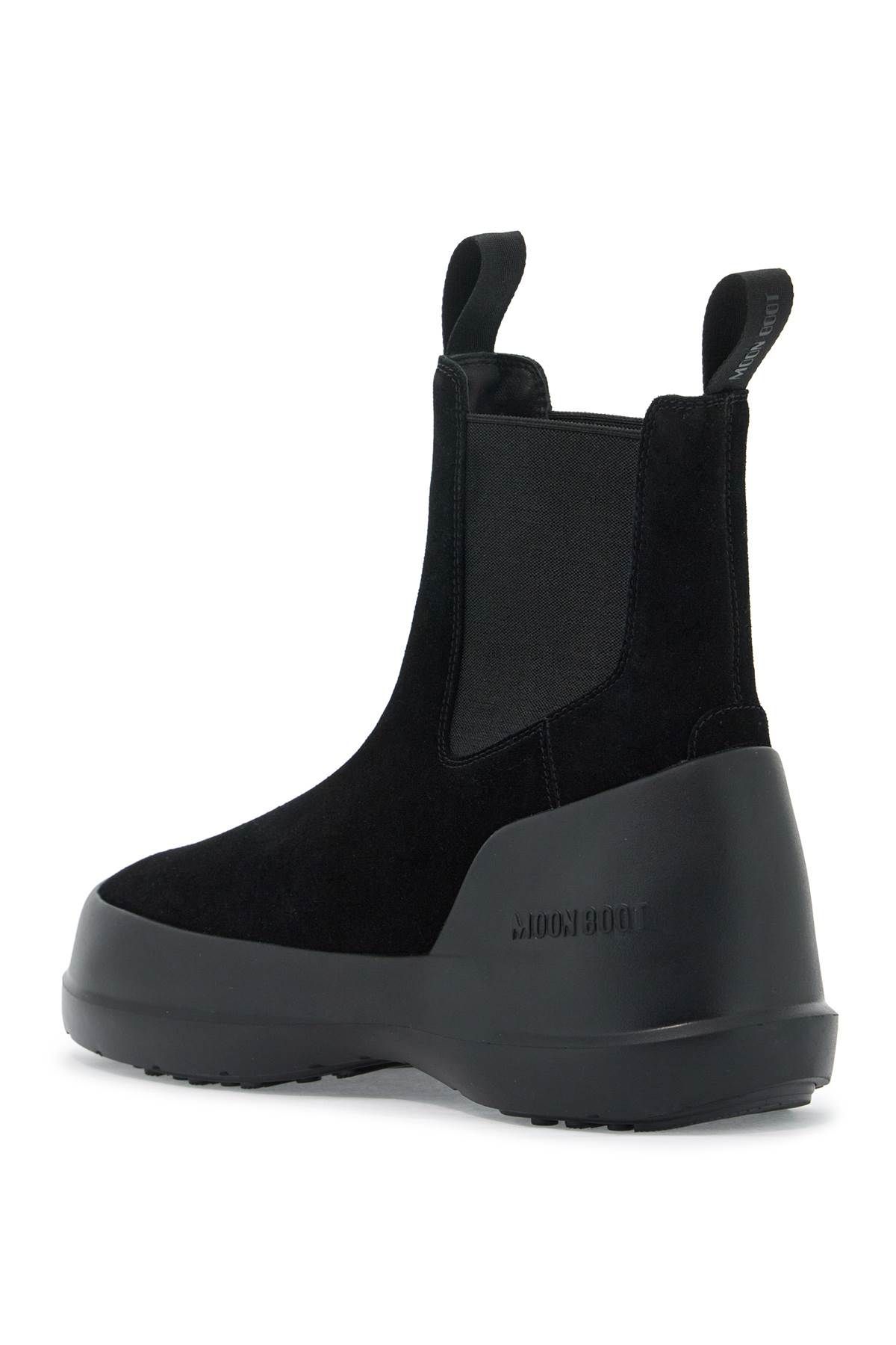 Shop Moon Boot Luna Chelsea Suede Leather Ankle In Black