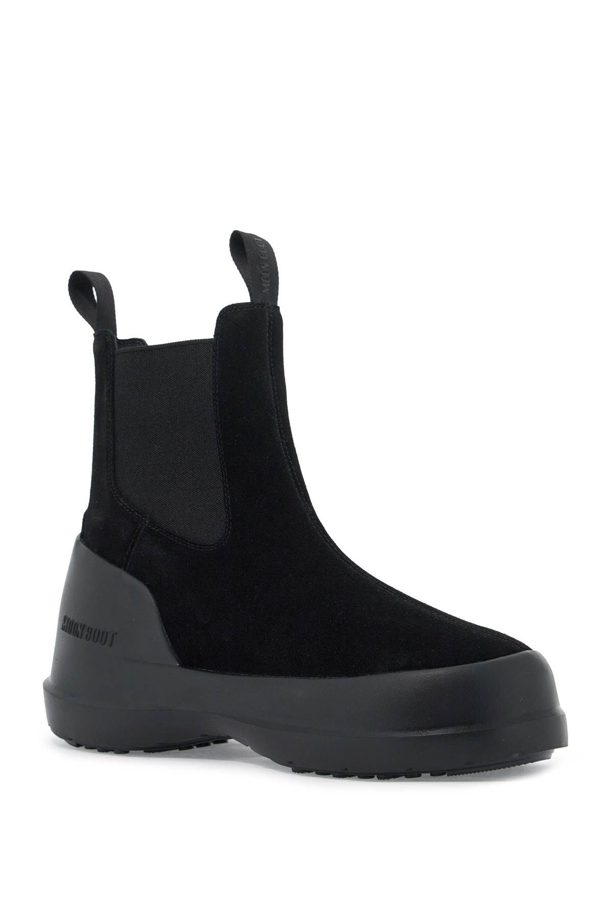 Shop Moon Boot Luna Chelsea Suede Leather Ankle In Black