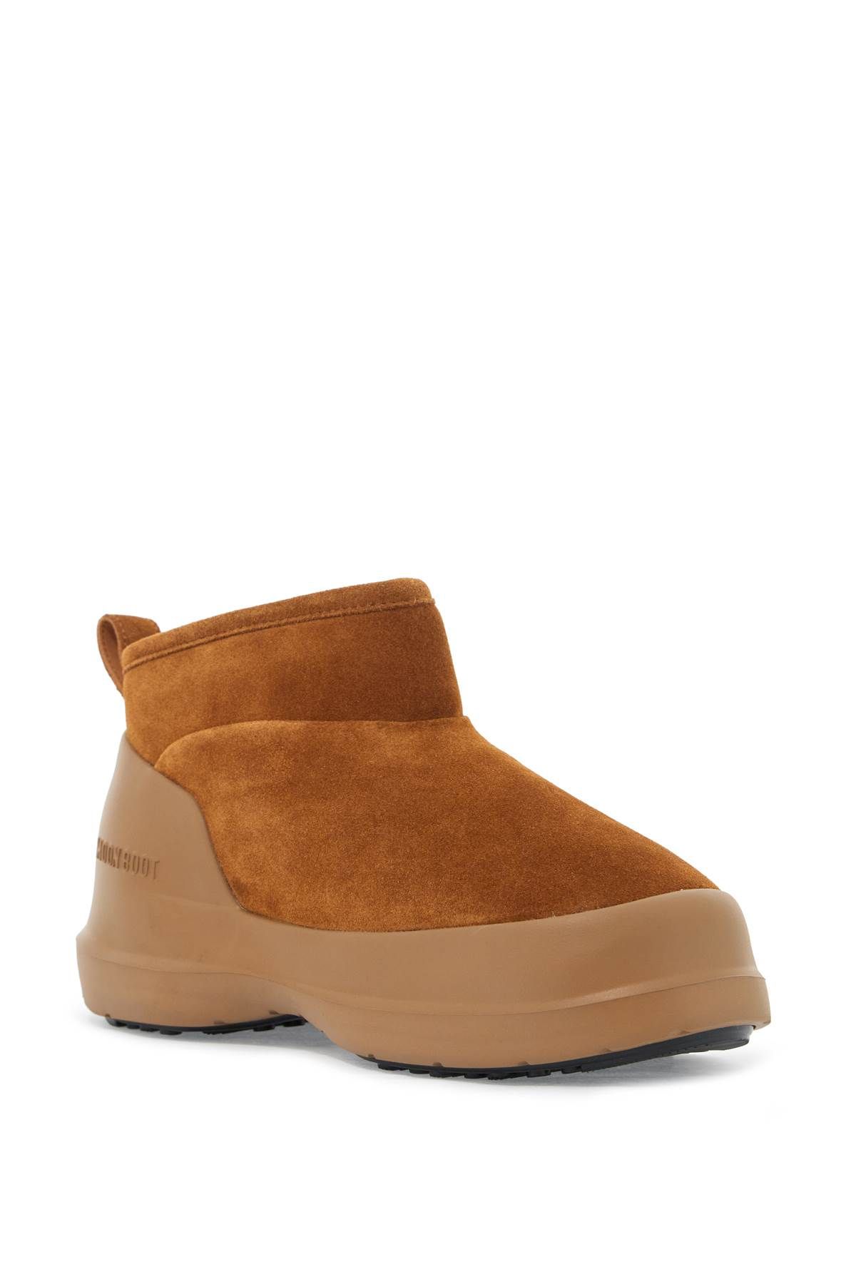 Shop Moon Boot Luna Low Suede Leather Ankle In Brown