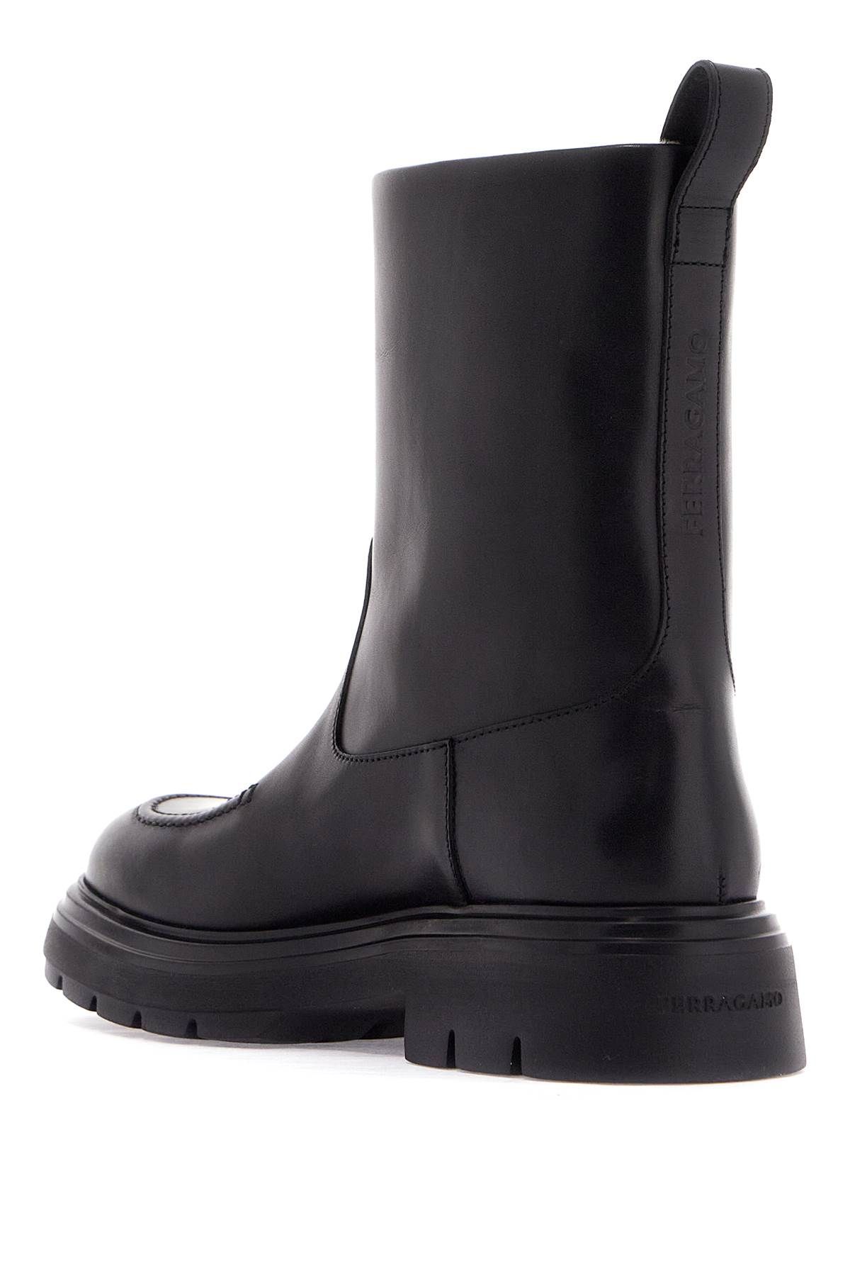 Shop Ferragamo Shearling-lined Ankle Boots In Black