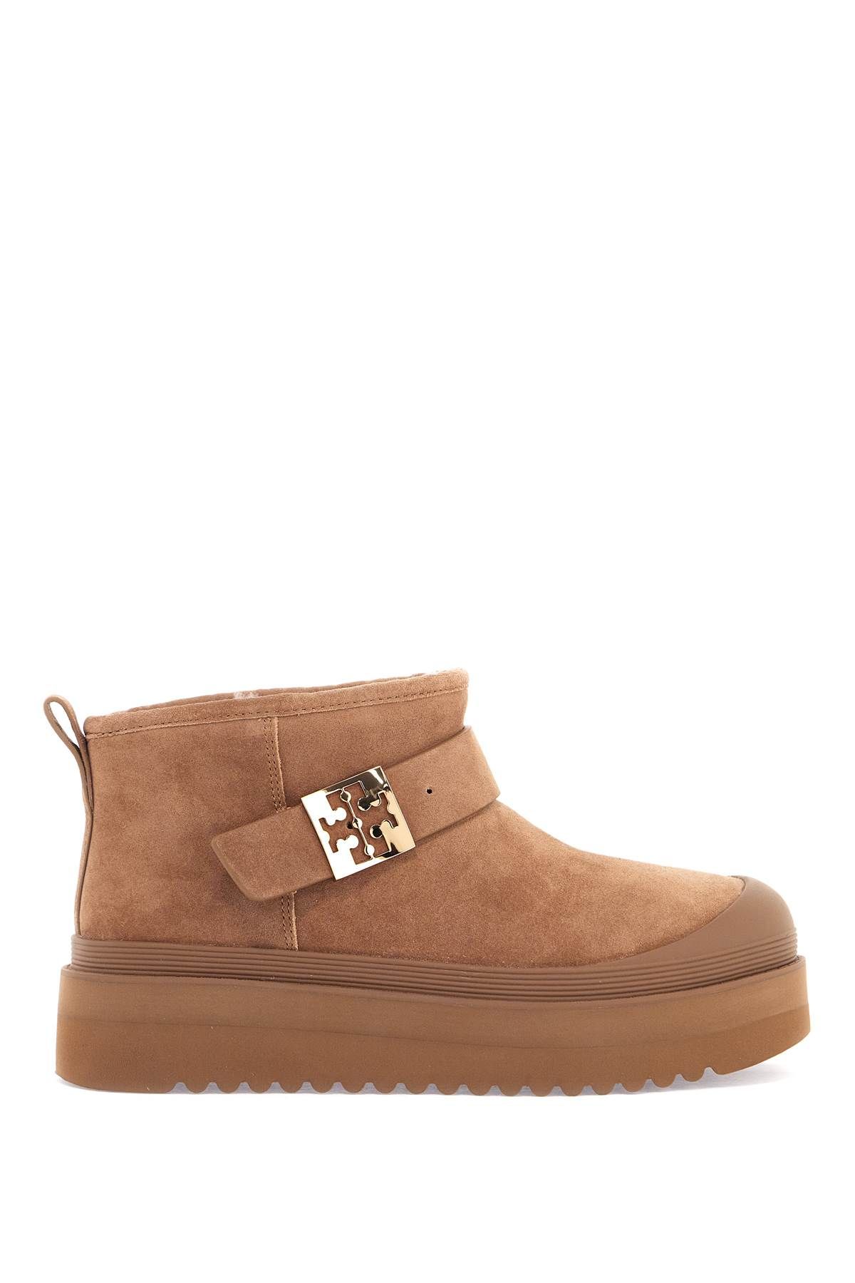 Shop Tory Burch Mellow Platform Ankle Boots With In Brown