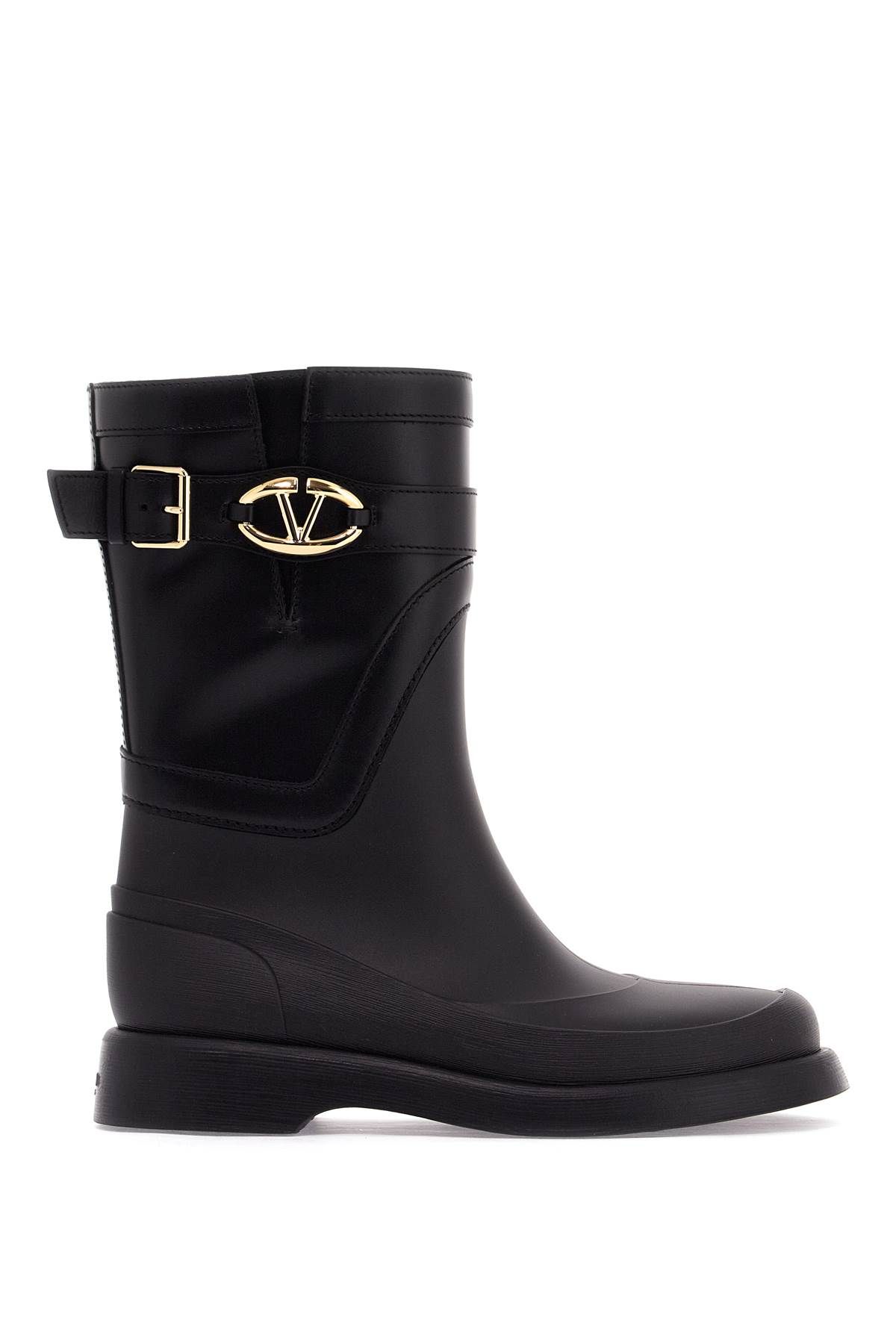 Shop Valentino Rain Boots With Vlogo, The Bold Edition In Black