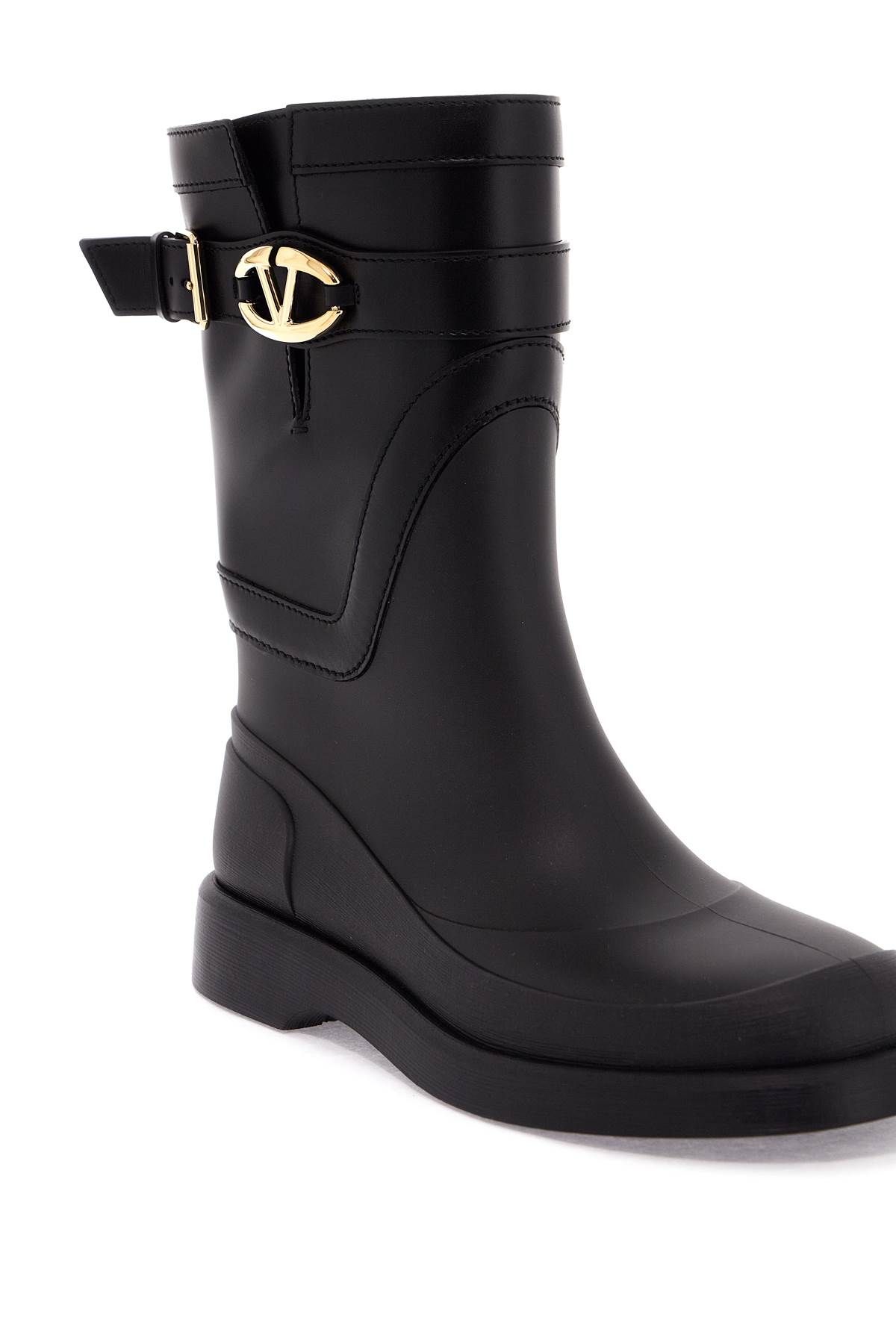 Shop Valentino Rain Boots With Vlogo, The Bold Edition In Black