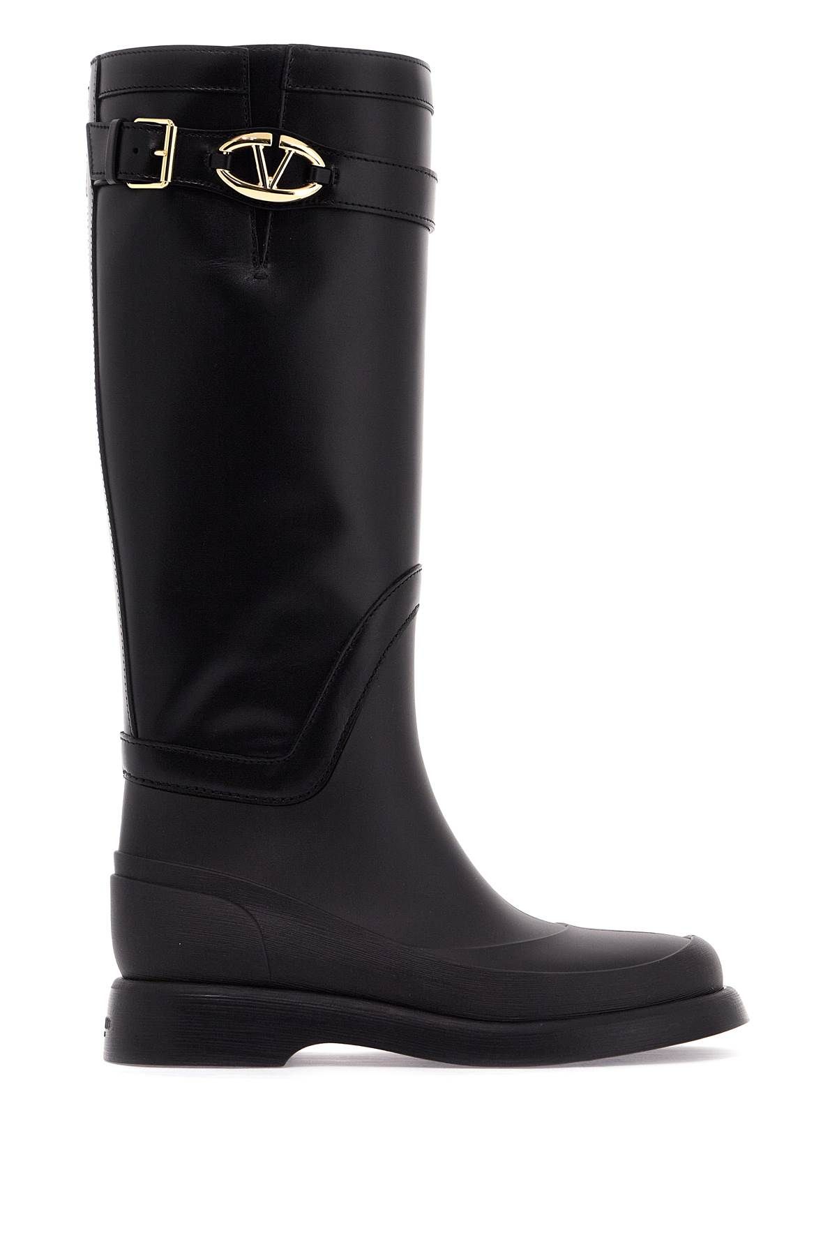 Shop Valentino Rain Boots With Vlogo, The Bold Edition In Black