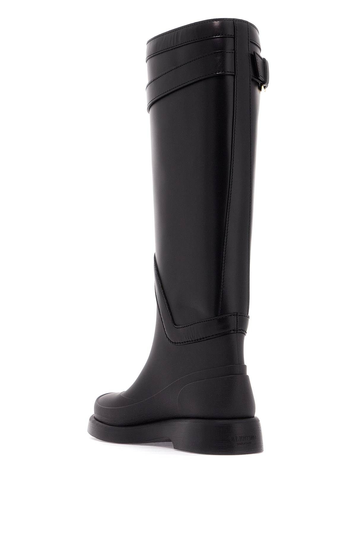 Shop Valentino Rain Boots With Vlogo, The Bold Edition In Black